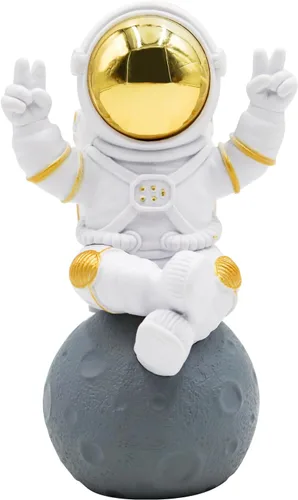 Vista 2 de Oooct Estatua de astronauta decoración de pecera, decoración de acuario de peces pequeños de resina, adorno de figura pequeña de pecera, adornos