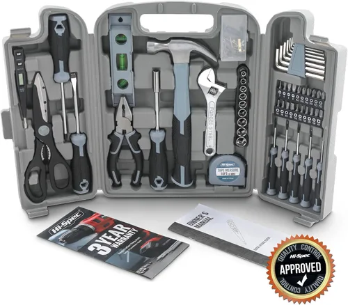 Vista 7 de Hi-Spec Juego de herramientas generales para el hogar de 54 piezas – Kit de herramientas manuales para el hogar y el garaje con caja de herramientas