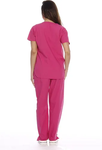 Vista 3 de Just Love uniforme médico con cuello en V para mujer