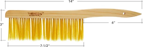Vista 4 de Honey Keeper Cepillo de colmena de abeja de 14 pulgadas con mango de madera, herramienta de apicultura para apicultores