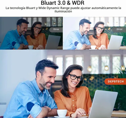 Vista 3 de DEPSTECH Cámara web 4K, DW49 HD 8MP equipada con cámara web de enfoque automático con sensor Sony con micrófono, cubierta de privacidad, cámara web