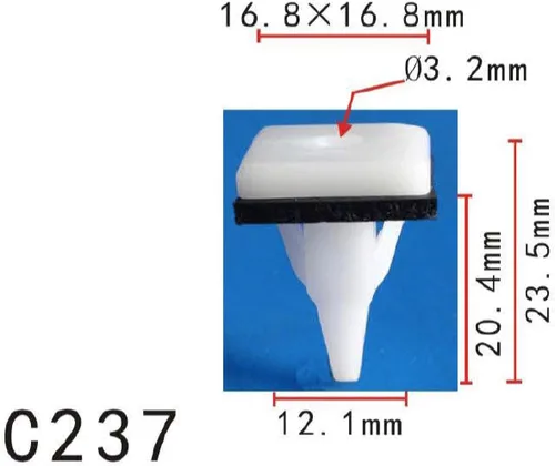 Vista 68 de Autobahn88 - Clip de remache tipo push-in para parachoques, compatible con Renault (OEM: 054000001R) (Paquete de 20)