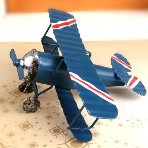 Vista 5 de TOYANDONA Modelo de avión vintage, paquete de 2 juguetes de avión de metal, 3.93 x 3.54 x 1.96 pulgadas, artesanía retro para niños, accesorios