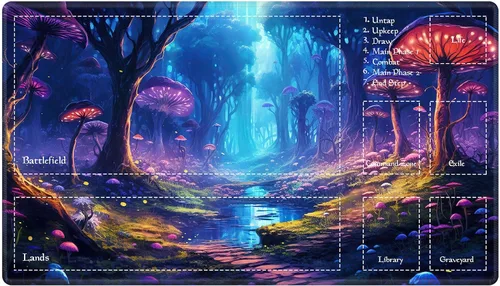 Vista 29 de Alfombra de juego con zonas para juego de cartas MTG, alfombras de juego de mesa, alfombras de juego de mesa de Magic, 61x35.5 cm, alfombra de juego