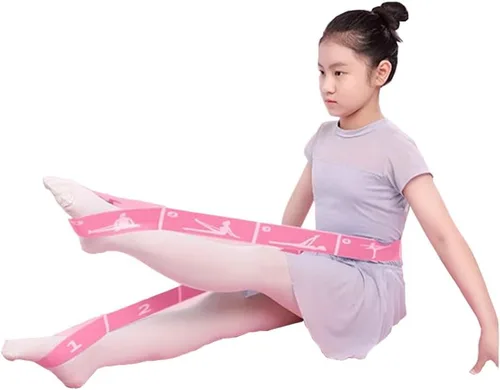 Vista 8 de Paquete de 2 Bandas Elásticas de Estiramiento Ajustables para Niños - Bandas Elásticas de 8 Bucles para Ballet, Latín, Yoga, Gimnasia y Estiramiento