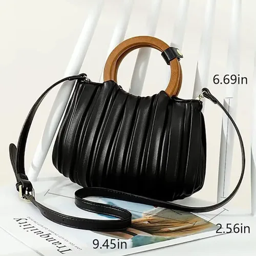 Vista 5 de Cloud Pouch Bag for Women Ruched Bag Dumpling Handbag Design Shoulder Clutch Purse Top Handle Bag