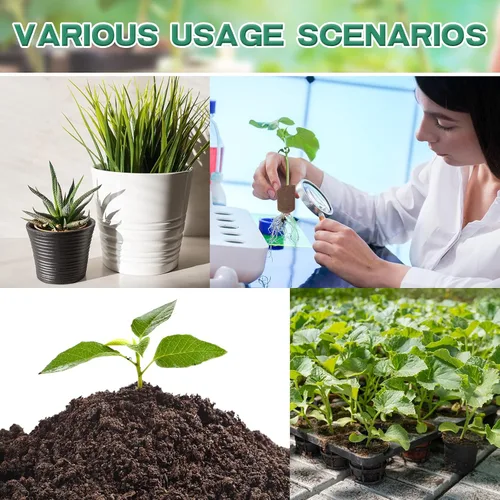 Vista 5 de Amyhill Esponjas hidropónicas, cápsulas de iniciación de crecimiento, tapones de esponja de crecimiento orgánico para cultivo de plantas (50 piezas)