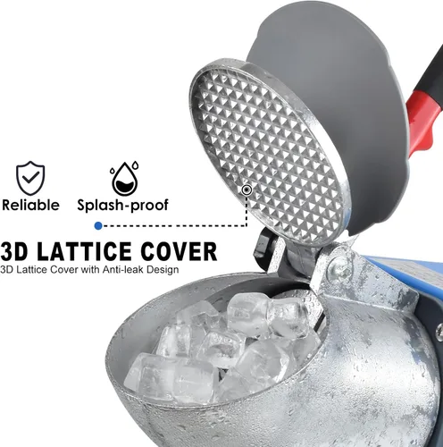 Vista 5 de Máquina eléctrica de hielo afeitado, con picahielo y cuchara, 3 cuchillas de máquina eléctrica de cono de nieve (300 W, 2200 r/min), máquina