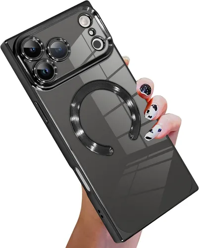 Vista 38 de KANGHAR Funda diseñada para iPhone 12 Pro Magnética Transparente con Protector de Lente de Cámara [Compatible con MagSafe] Diseño de Placado