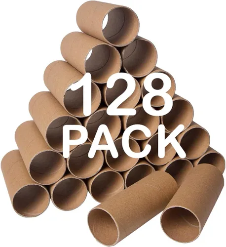 Vista 9 de Paquete de 120 tubos de cartón grueso para manualidades, rollos de manualidades, tubos redondos de cartón, tubos de manualidades, rollos de papel