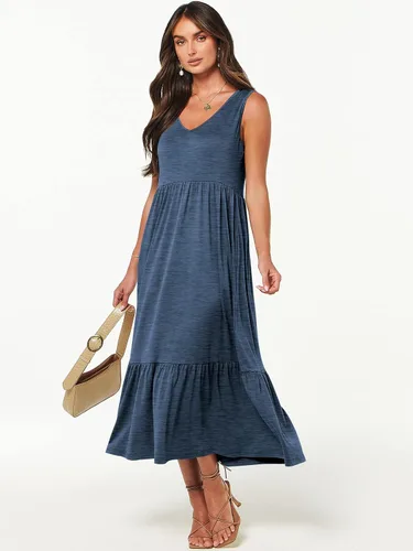 Vista 5 de ANRABESS Vestido de verano casual sin mangas con cuello en V para mujer, vestido de playa con bolsillos
