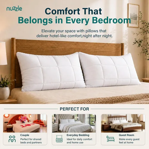 Vista 7 de Nuzzle - Almohada de enfriamiento ajustable para dormir de lado, almohada de cama de tamaño estándar de lujo colección hotel - Mejor almohada