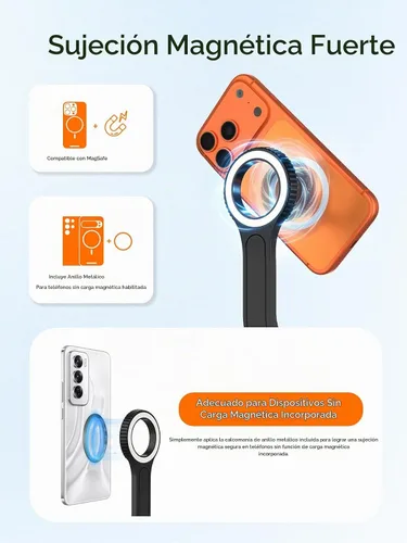 Vista 9 de Trípode para teléfono y palo para selfie, trípode extensible todo en uno de aluminio de 74.8 in para smartphone Negro