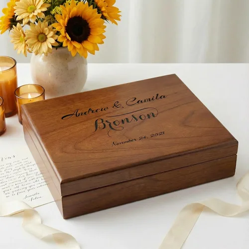 Vista 7 de Wedding Gift Box for Couple, Wedding Keepsake Box, Wedding Memory Box Custom, Memory Box