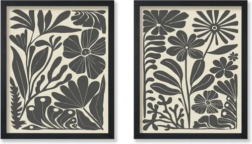 Vista 20 de Poster Master Póster botánico vintage de 3 piezas, estampado floral retro, regalo para artistas, amigos, flores de acuarela, brillante, azul