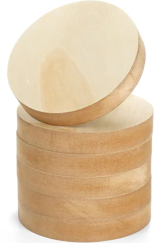 Vista 3 de DEAYOU Paquete de 6 círculos de madera MDF, tablero redondo de madera sin terminar de 6 pulgadas, placa de disco de madera para manualidades