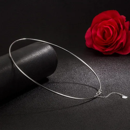 Vista 5 de Dankadi Collar de plata de ley 925 para mujer, collar de cúpula sólida de 0.079 in, simple moda dorada de 16 "18" 20 "+1.9 "longitud ajustable