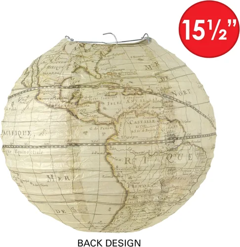 Vista 4 de Beistle Bon Voyage Around The World - Decoraciones de fiesta con temática de viaje, 3 linternas de papel colgantes