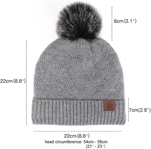 Vista 4 de Bufanda de punto de lana, gorro de esquí, guantes táctiles para invierno, para mujer y hombre