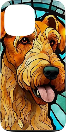 Vista 24 de Airedale Terrier Dog Stained Glass Case for iPhone 17