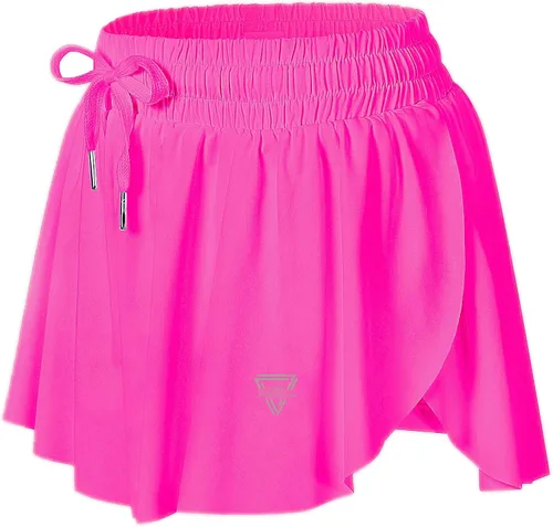 Vista 5 de Allonly Pantalones cortos fluidos para mujer, pantalones cortos de mariposa, pantalones cortos de flujo de fitness, correr, entrenamiento, yoga