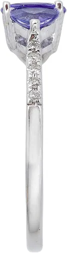 Vista 3 de Gin & Grace Anillo de tanzanita azul de oro blanco de 10 quilates (I1, I2) (talla 7) para mujer, Metal Metal Piedra preciosa Piedra, tanzanita