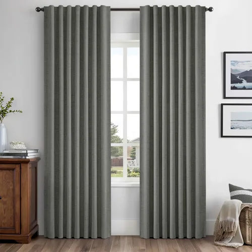 Vista 63 de MIULEE Cortinas de lino 100% opacas para dormitorio, marfil sólido, decoración de lujo, aislamiento térmico, cortinas oscurecedoras para sala