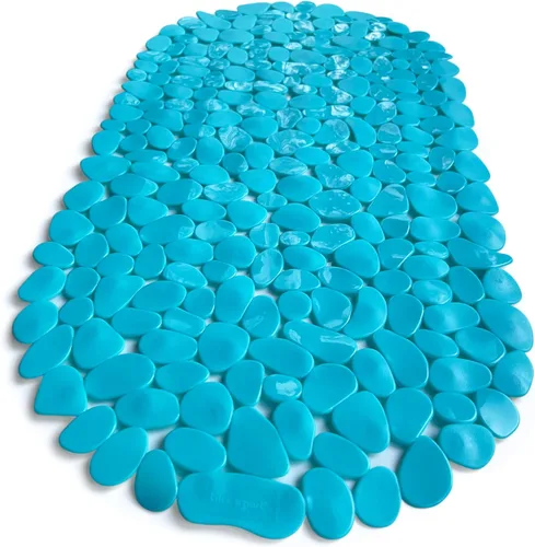 Vista 27 de Alfombra antideslizante para bañera y ducha "Pebbles" de 27 x 14 pulgadas, ovalada, no tóxica, segura, limpia, lavable a máquina, agarre y drenaje