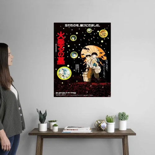 Vista 2 de GREATBIGCANVAS Tumba de las luciérnagas - Póster de película sin marco