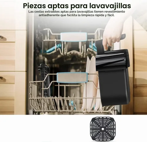 Vista 7 de Freidora de aire, freidora de aire digital de 5 cuartos con pantalla táctil, funciones 8 en 1 para freír, asar, deshidratar, hornear comidas