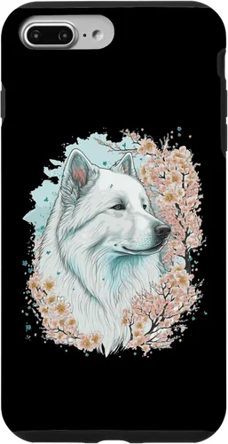 Vista 9 de iPhone 15 Samoyed Cherry Blossom Dog Japanese Sakura Flower Case