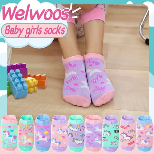 Vista 2 de Baby Girls Boys Toddlers Grips Socks Kids Non Slip Anti Skid Ankle Cotton No Show Socks with Grippers