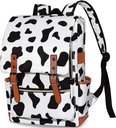Vista 7 de MCWTH Mochila vintage para laptop para mujeres y hombres, bolsas escolares delgadas de 15.6 pulgadas con puerto de carga USB para estudiantes