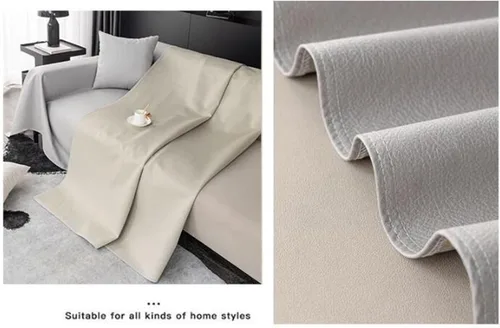 Vista 3 de Funda para sofás de sala de estar, fundas lisas de color liso gris claro para sofá de mascotas, protector de sofá de poliéster, 35 pulgadas de ancho