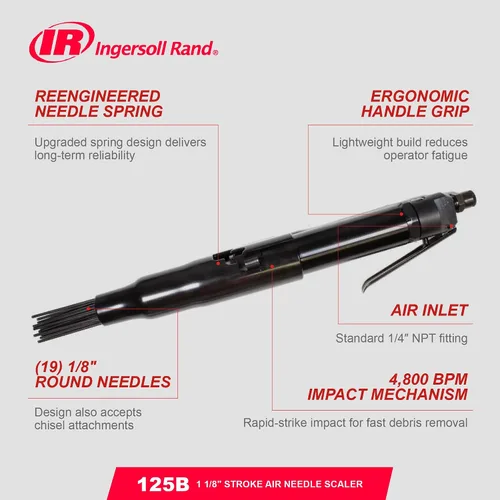 Vista 6 de Ingersoll Rand Escalador de agujas de aire 125B, 4800 BPM, carrera de 1-1/8