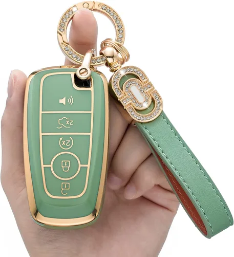 Vista 9 de Funda para llavero de TPU adecuada para Ford F150 F250 F350 F450 F551 Edge Explorer Smart Key Fob, Modelo A (negro).
