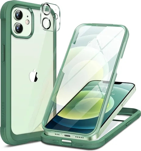 Vista 139 de Miracase - Funda magnética para iPhone 13 Pro Max de 6.7 pulgadas (compatible con MagSafe), transparente, completo, protector de pantalla de vidrio