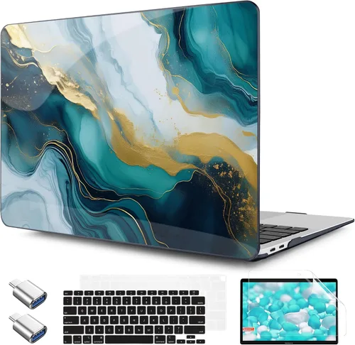 Vista 39 de TWOLSKOO Funda para MacBook Air de 13,3 pulgadas (versión antigua 2018-2021, modelos: M1 A2337, A2179, A1932) - Carcasa rígida con protector de Flor