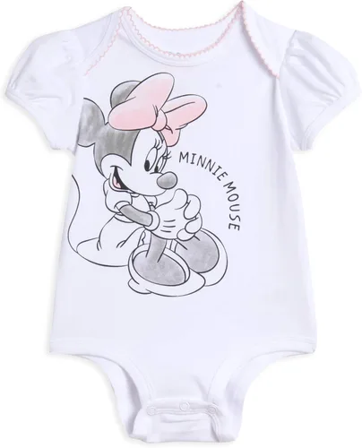 Vista 2 de Disney Body unisex de manga corta de algodón elástico orgánico para bebé paquete de 3