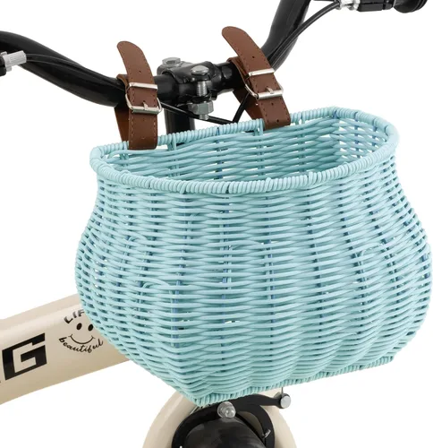 Vista 18 de Cesta de bicicleta para niños, canasta delantera para bicicleta para niños, pequeña cesta de mimbre para niños y niñas, cesta pequeña de mimbre
