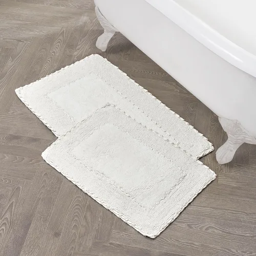Vista 19 de Laura Ashley Ruffle tapete para baño de algodón de 17 x 24 pulgadas