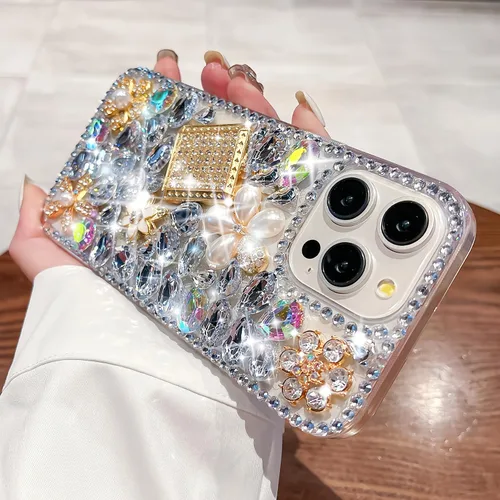 Vista 8 de Compatible con iPhone 6/6S/7/8 Bling Glitter Case Luxury Cute Sparkle Rhinestone Diamond Femenino Funda protectora para mujeres y niñas, color morado