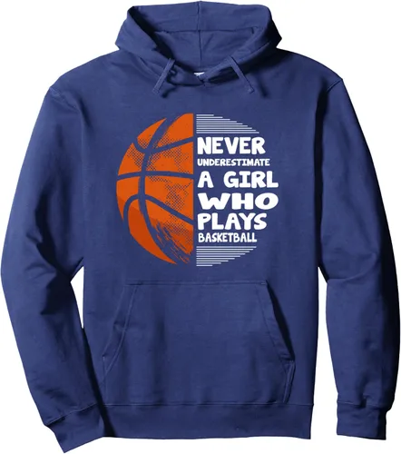 Vista 5 de Hoops Girls Never Underestimate A Girl Who Plays Basketball Sudadera con capucha, Negro
