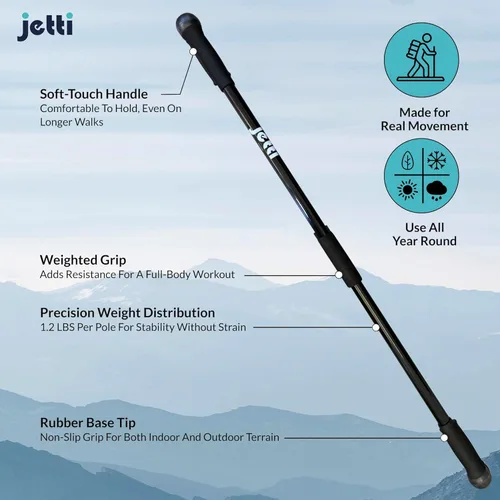 Vista 2 de Weighted Walking Sticks for Seniors, Women & Men – 1.2lb Each Ergonomic Hiking Poles for Balance, Posture & Stability – Durable Trekking Poles for
