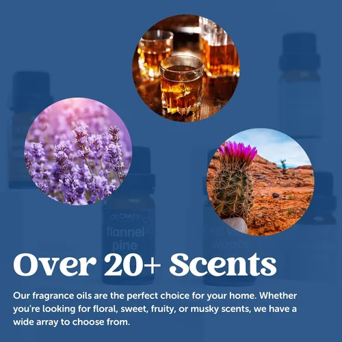Vista 2 de CANDECraftCo Aceite de Fragancia Premium – Aceites de Difusor Fragancias Perfumadas para el Hogar, Suministros para Hacer Velas y Jabón, Mezclas
