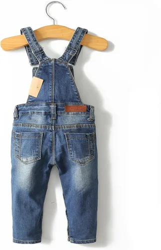 Vista 2 de KIDSCOOL SPACE Baby Boy Girl Jean Overalls,Toddler Slim Cute Denim Dungaree