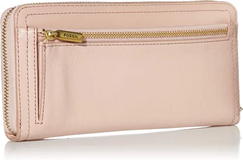 Vista 2 de Fossil Logan RFID - Cartera de piel con cierre para mujer con correa de muñeca