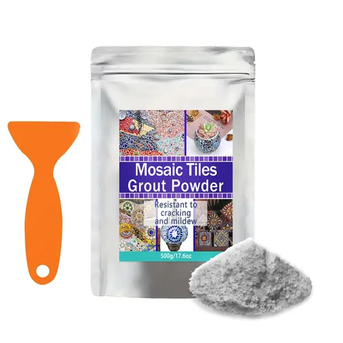 Vista 11 de 8.82 oz lechada de mosaico blanco, herramientas de azulejos