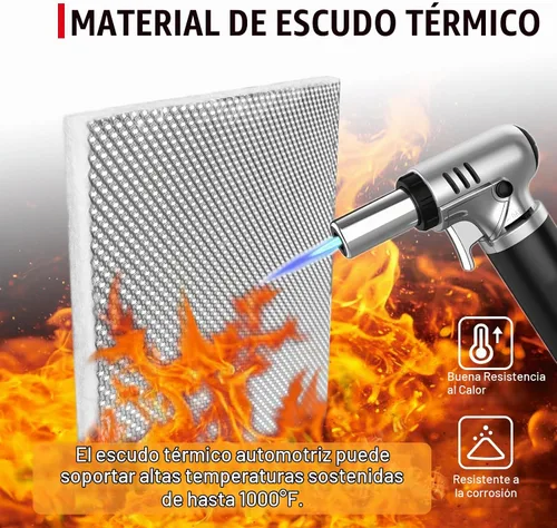 Vista 3 de Peastorm Protector térmico para escape, material de aluminio, silenciador, armadura de aislamiento, 12 x 24 pulgadas