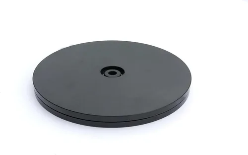 Vista 2 de FixtureDisplays® Organizador giratorio de plástico negro de 4 pulgadas Lazy Susan para estante de especias, mesa, pastel, cocina, despensa